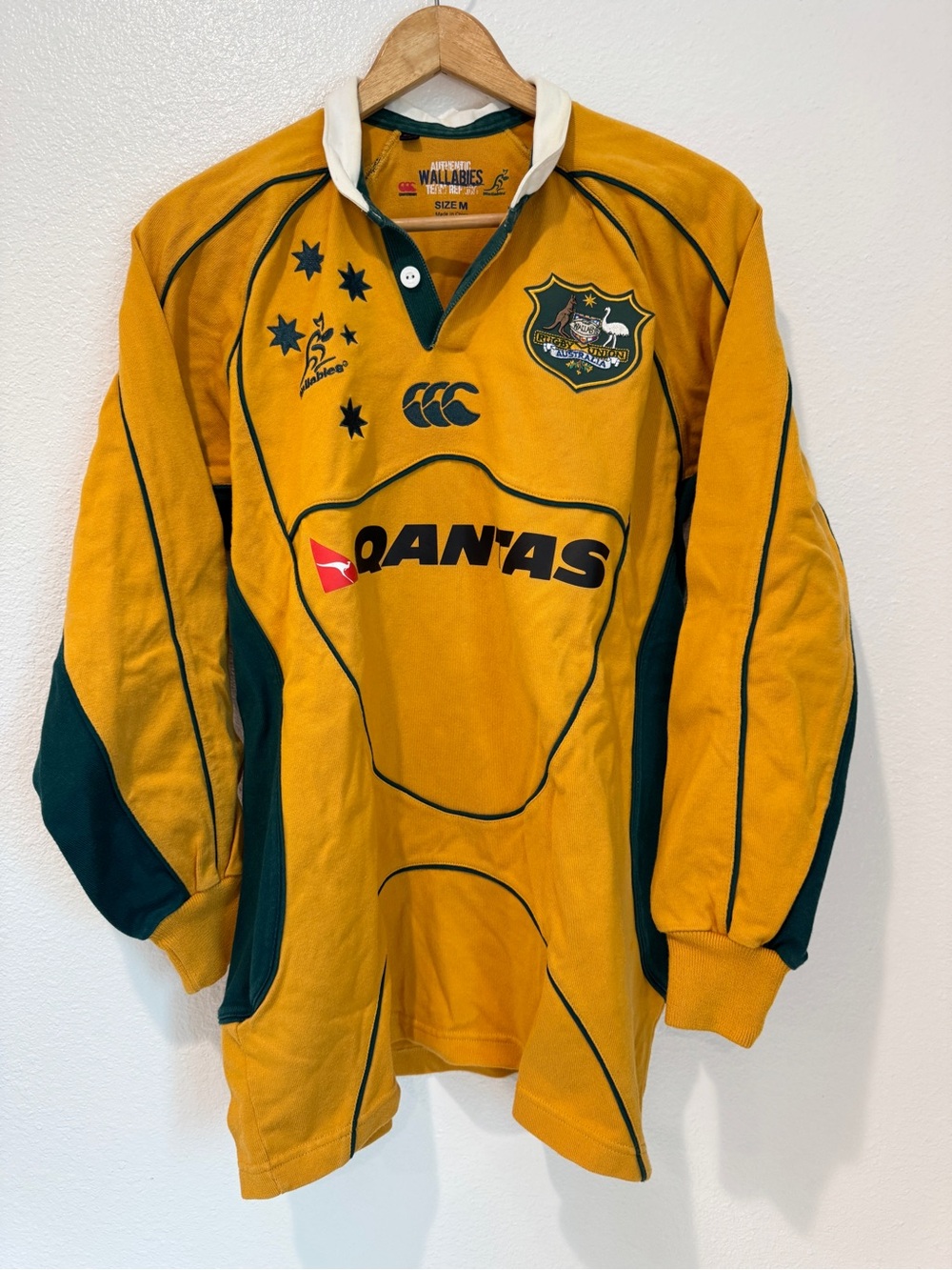 Wallabies Rugby Jersey Shirt M Australia Qantas Canterbury 2000 Team Replica